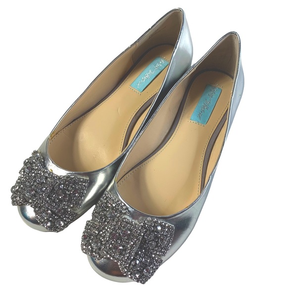 Betsey Johnson Women's Garbo Ballet Flat - Floral Embellished Ankle Strap Shoe